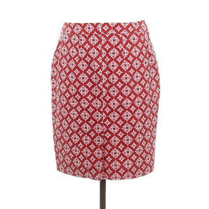 BODEN 8P red pencil knee length casual skirt size 8 Petite NWT